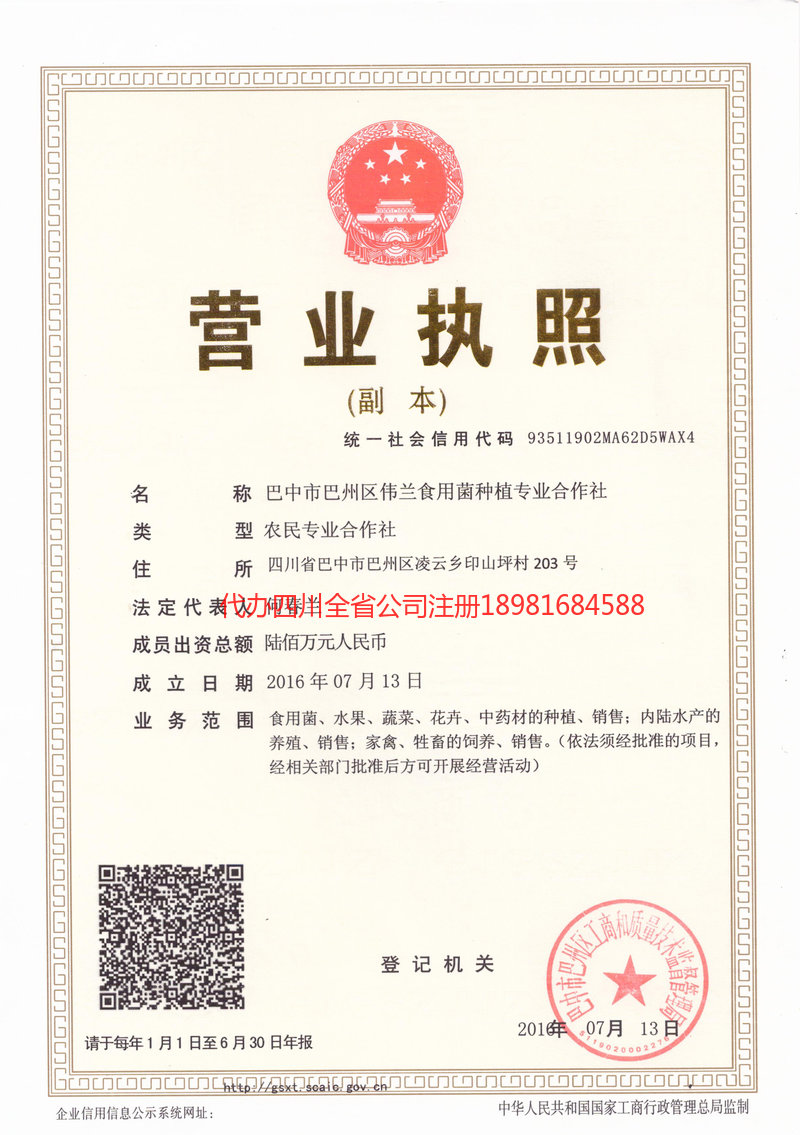 河源河源伟兰食用菌种植专业合作社